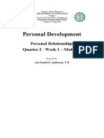 Personal Development: Personal Relationships Quarter 2 - Week 1 - Module 1