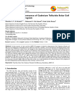 Simulation of Performance of Cadmium Telluride Solar Cell Using AMPS-1D Program