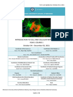 Introduction To Cell and Cellular Replication Year 1 Course 1 October 04 - December 03, 2021