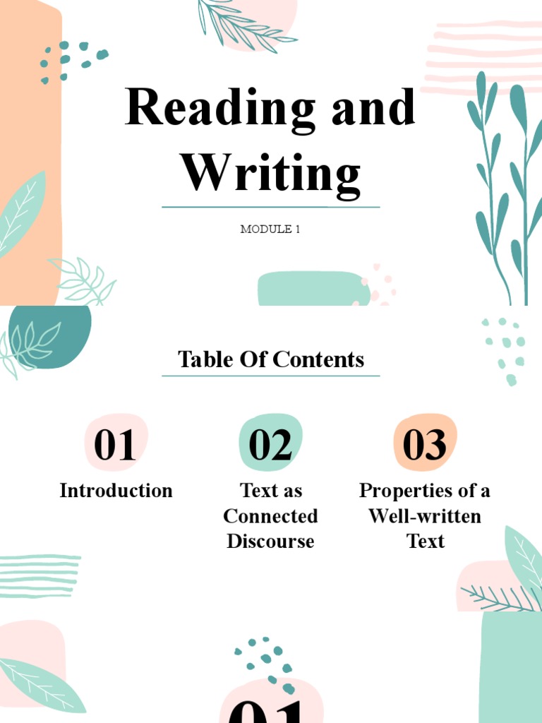 Reading and Writing Properties of A WellWritten Text PDF Human