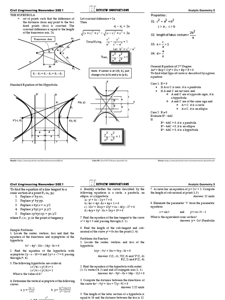 Analytic Geometry 3 PDF Ellipse Differential Geometry