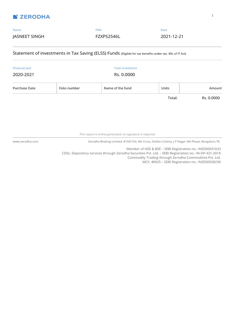 Elss STMT WG9981 2020 - 2021 | PDF