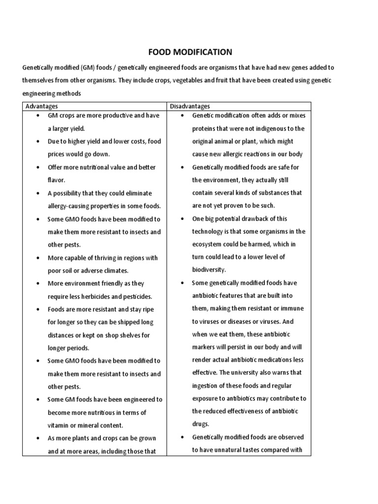Food Modification - Vocabulary | Download Free PDF | Genetic ...