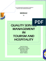 Quality Service Management in Tourism and Hospitality Module 1