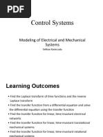 Control Systems: Modeling of Electrical and Mechanical Systems