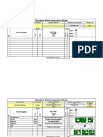 Standard Work Instruction Sheet: Work Description Key Points