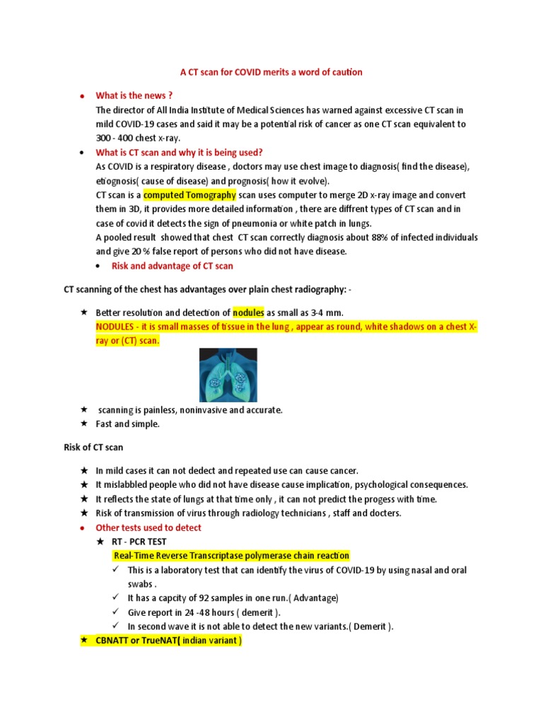 CT Scan Risks in Mild COVID Cases | PDF | Ct Scan | Oxygen