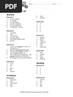 Language Test 1A : Tests Answer Key