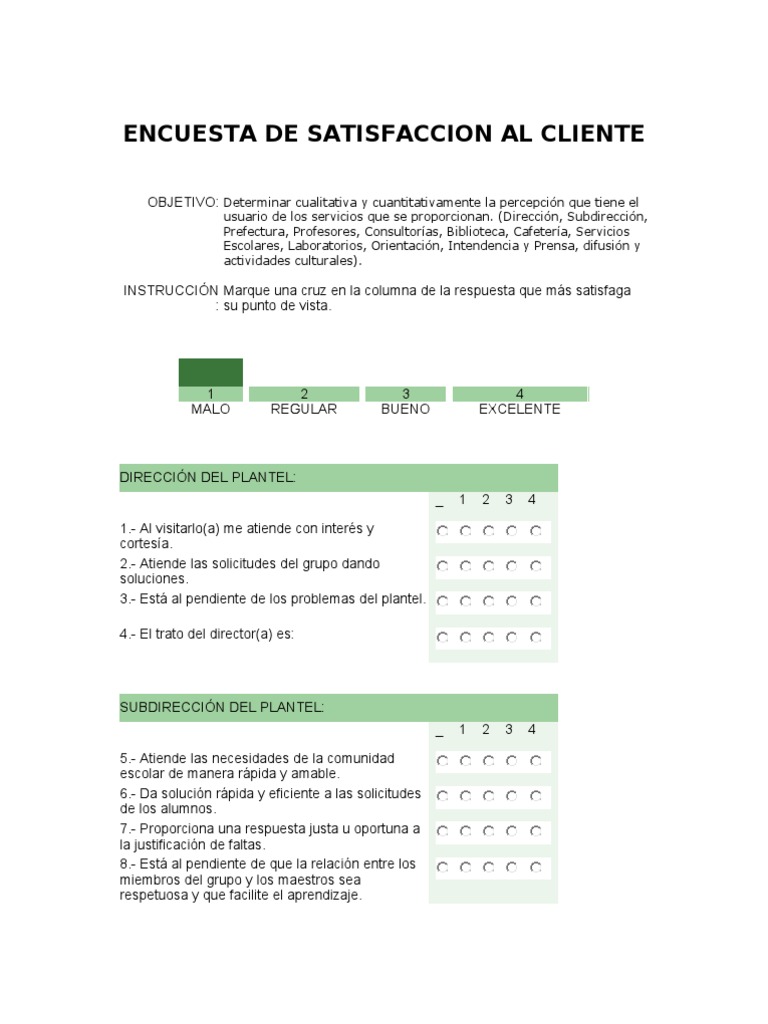 Encuesta De Satisfaccion Al Cliente Maestros Educacion Avanzada