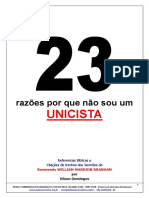 23 Razões Por Que Não Sou Um UNICISTA Da Mensagem