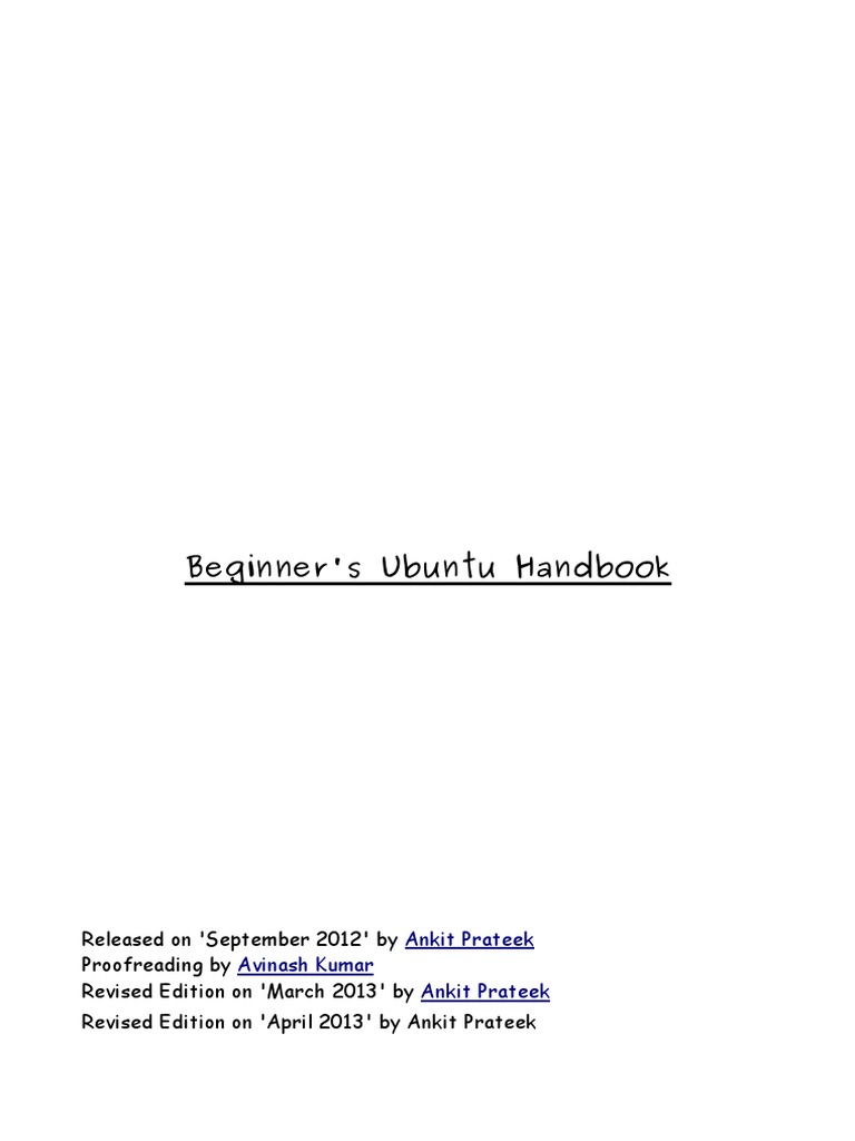 Beginner's Ubuntu Handbook | PDF | Booting | Superuser