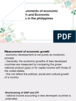 Measurements of Economic Growth and Economic Issues in The Philippines