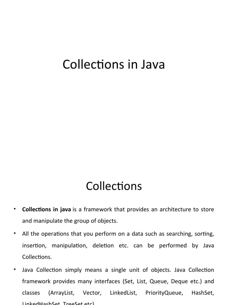 Collections in Java | PDF | Information Technology Management ...
