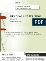 READING AND WRITING PPT Week 1