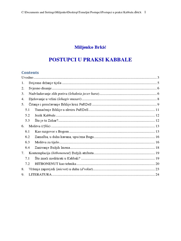 Postupci U Praksi Kabbale | PDF