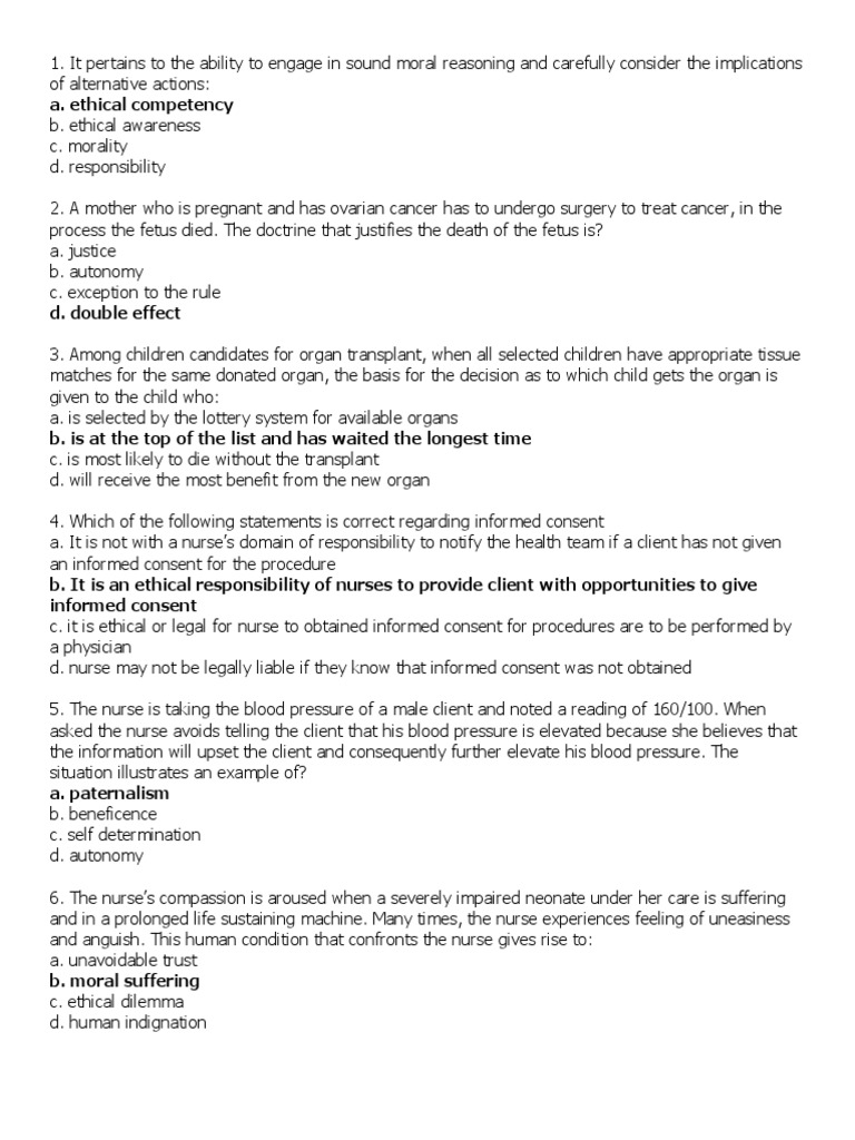 Ethical Principles in Nursing Practice | PDF | Informed Consent | Autonomy