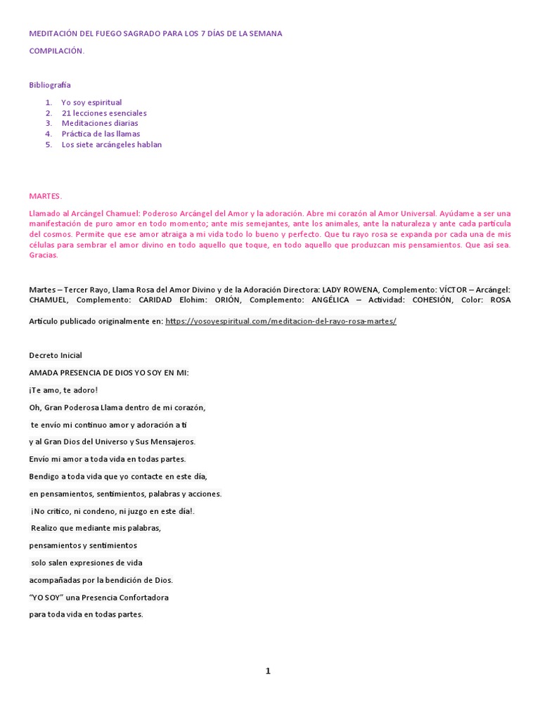 Meditación del Rayo Rosa: Amor Divino | PDF | Amor | Dios