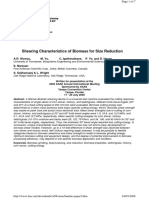 Shearing Characteristics of Biomass For Size Reduction: An ASAE Meeting Presentation Paper Number