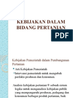 Kebijakan Dalam Bidang Pertanian