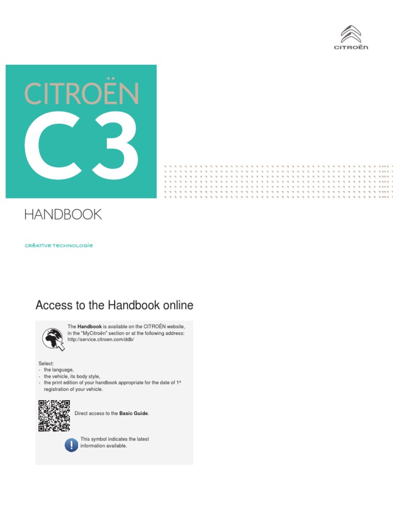 c3 Citroen Manual PDF Anti Lock Braking System Headlamp