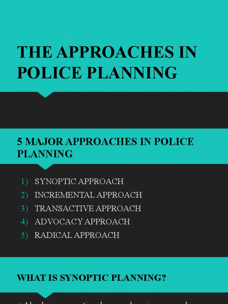 Approaches to Police Planning | PDF | Cognition