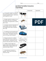 Independent and Dependent Variables Scenarios