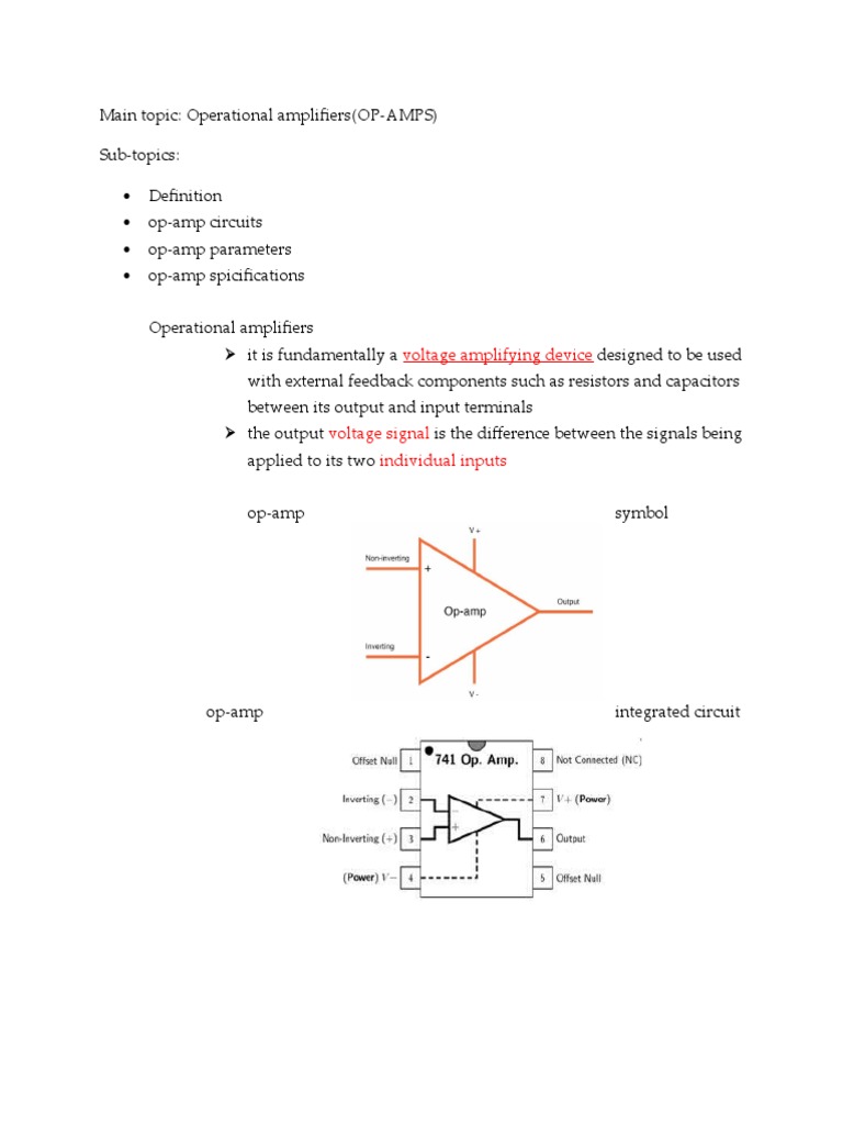 Operational Amplifier Circuit Guide | PDF | Operational Amplifier ...