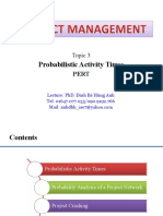 Probabilistic Activity Times: Topic 3