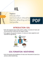 Topics:: Soil Formation (Weathering) Factors Affecting Soil Formation Soil Profile