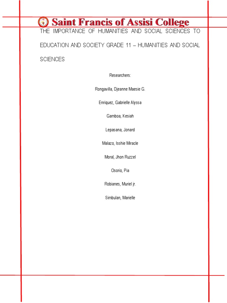 The Importance of Humanities and Social Sciences To Education and ...