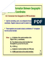 Conversion Between Geographic and UTM Coordinates