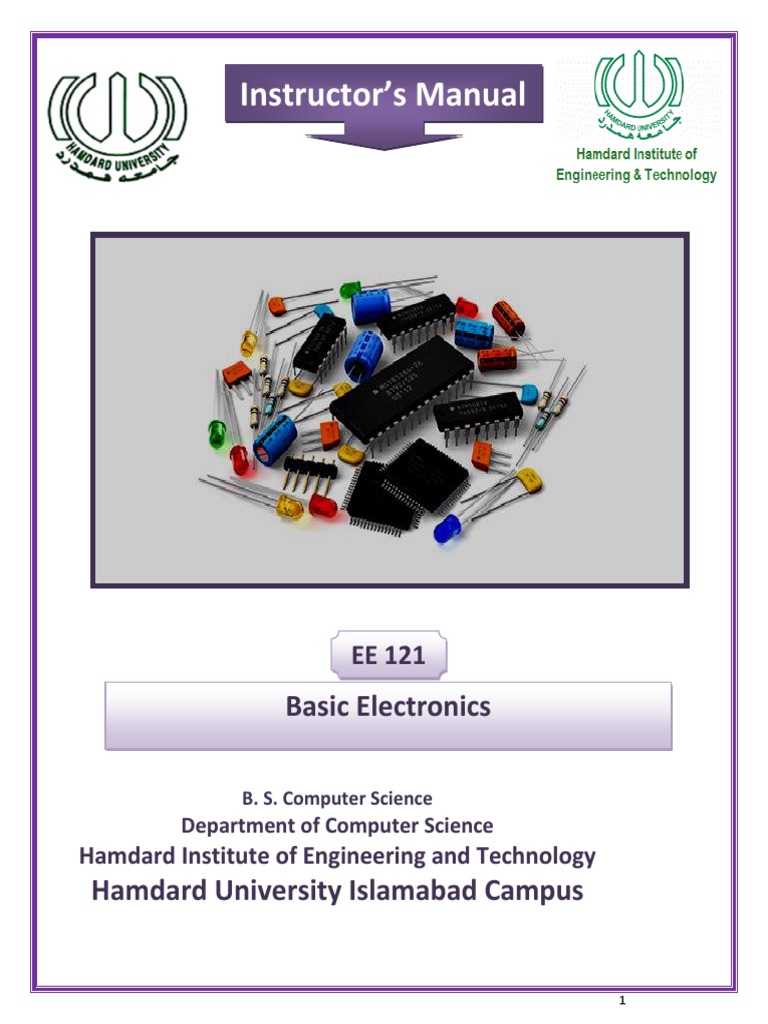 Basic Electronics (Lab Manual) PDF Rectifier Resistor