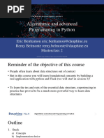 Algorithmic and Advanced Programming in Python - Syllabus in Computer Science, Decision Making & Data - Masterclass 2