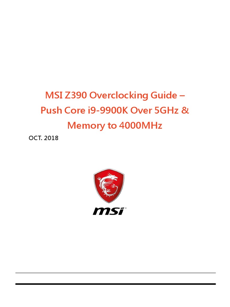 Overclocking Guide for i9-9900K on Z390 | PDF | Central Processing Unit ...