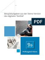 Beispielaufgaben Demo-Version Digitaler TestDaF Hoeren