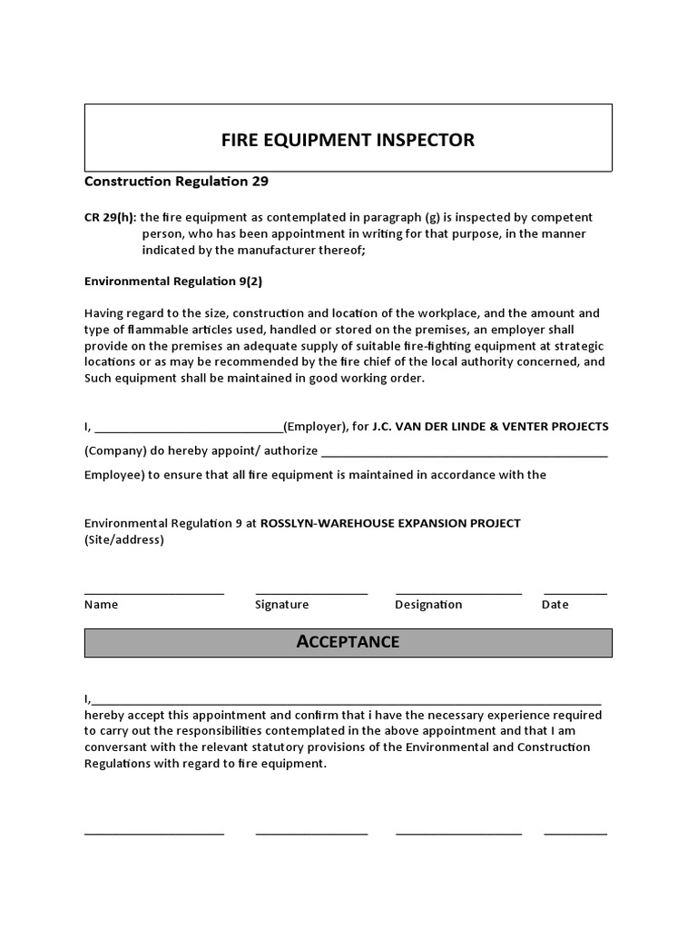 Fire Equipment Inspector PDF