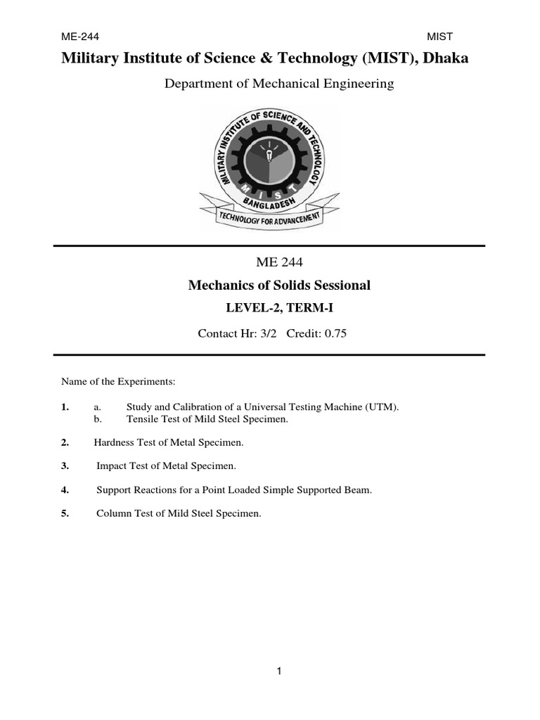 ME 244 Sessional | PDF | Hardness | Strength Of Materials