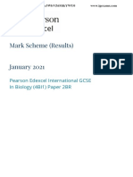 Mark Scheme (Results) January 2021: Pearson Edexcel International GCSE in Biology (4BI1) Paper 2BR