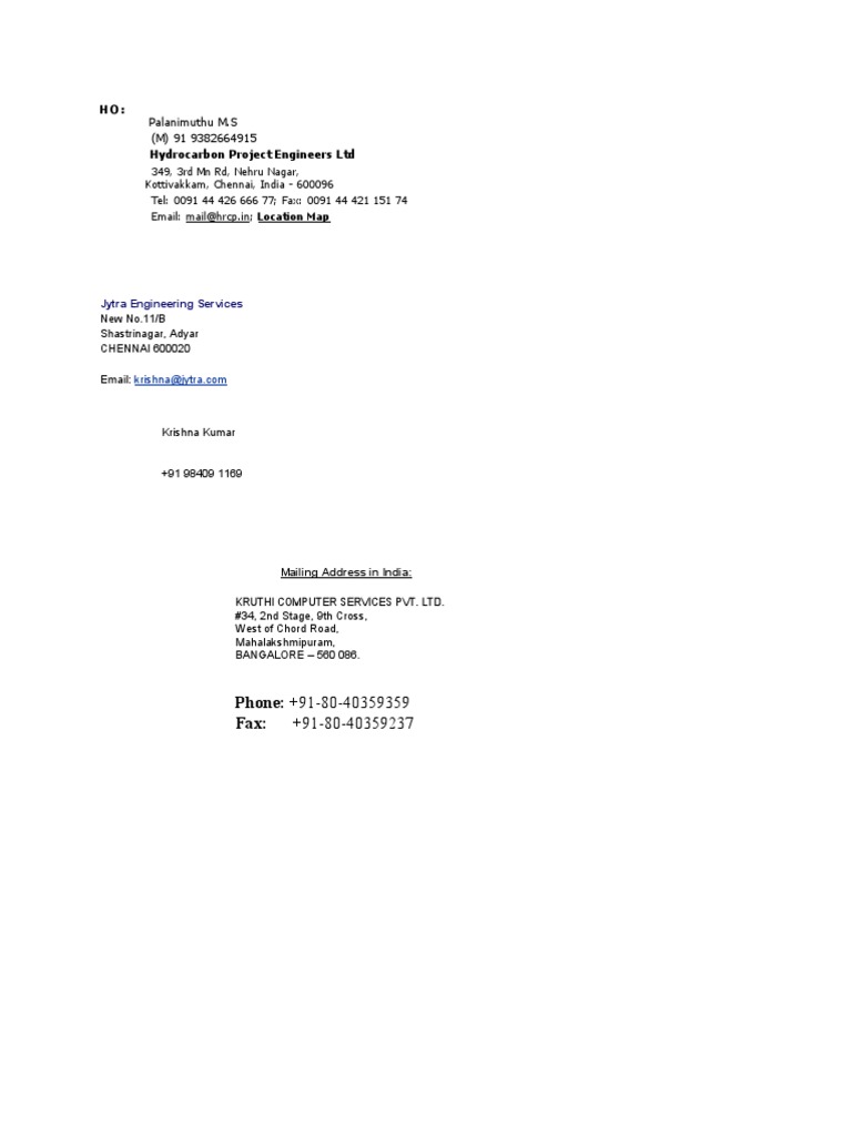 Contact Information for Engineering Firms | PDF