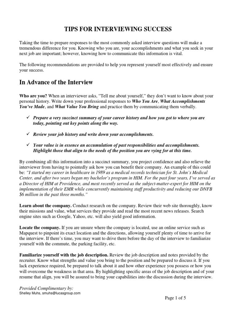 Preparing for Interview Success A Comprehensive Guide to Navigating