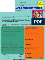 Simple Present Tense Reading, Listening and Grammar Worksheet