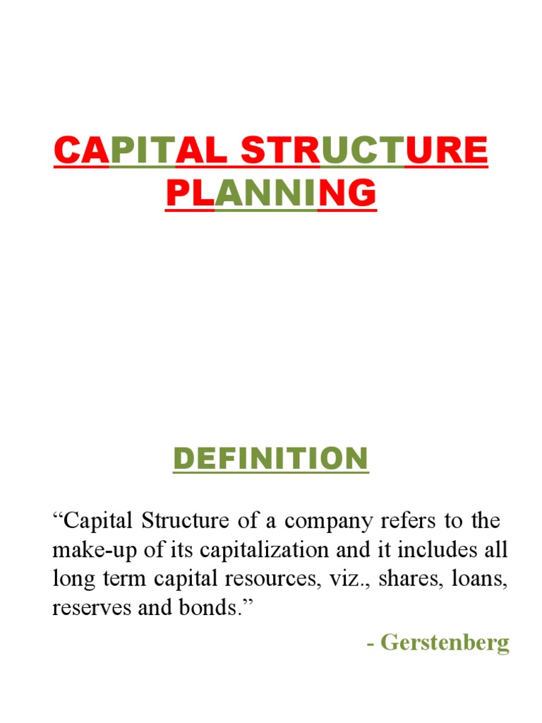 Capital Structure Planning Pdf Capital Structure Financial Capital