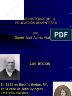 Breve Historia de La Educación Adventista