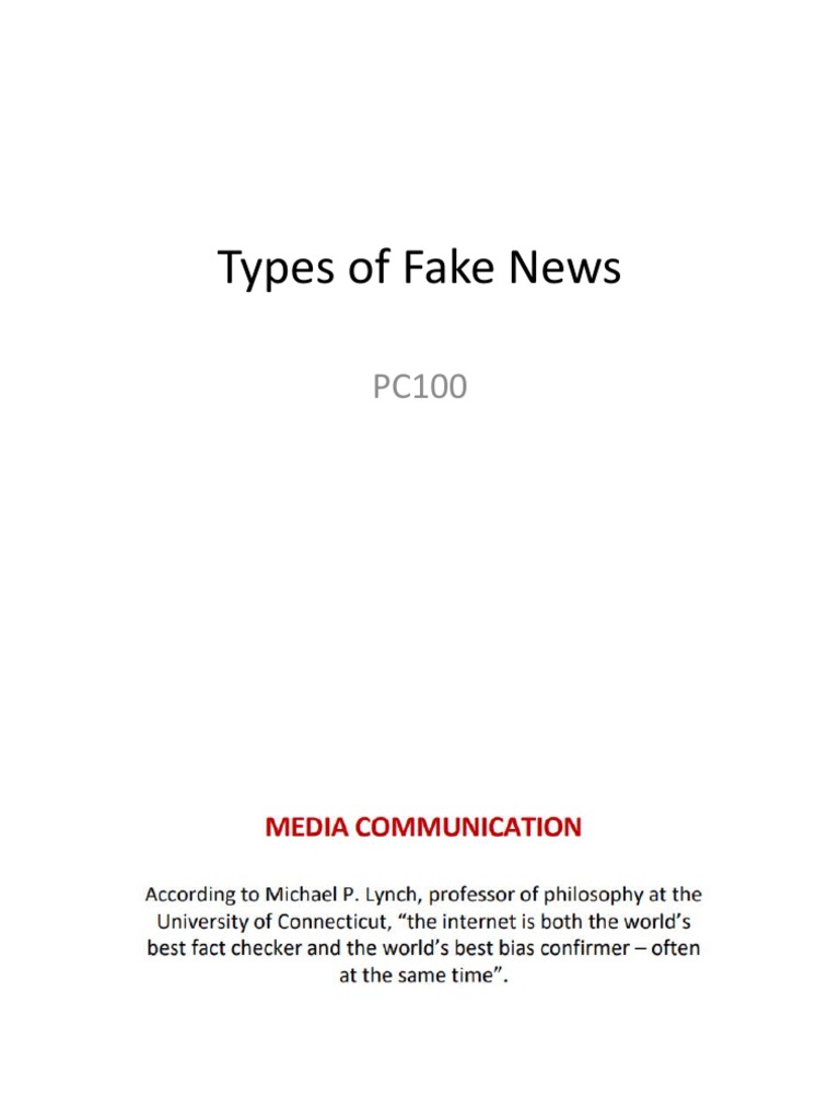 Types of Fake News | PDF