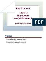 Part I Paper 2 - Lecture 10 - European Unemployment