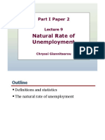 Part I Paper 2 - Lecture 9 - Natural Rate of Unemployment