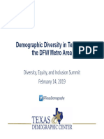 Demographic Diversity in Texas and The DFW Metro Area