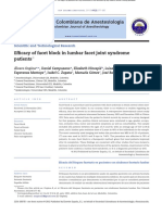 Efficacy of Facet Block in Lumbar Facet Joint Syndrome Patients