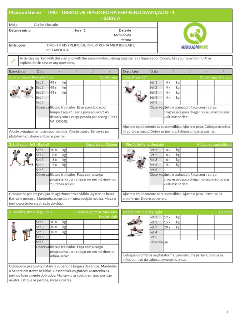 Treino Mês 2 PDF, PDF, Anatomia humana