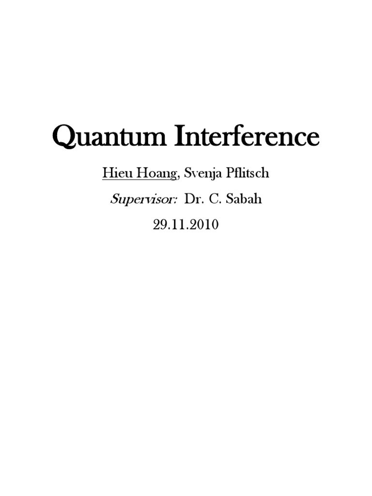 Quantum Interference A | PDF | Business